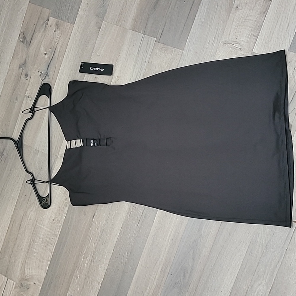 NWT BEBE Black Evening Date Night Cocktail Dance Dress Size XL - Picture 2 of 5